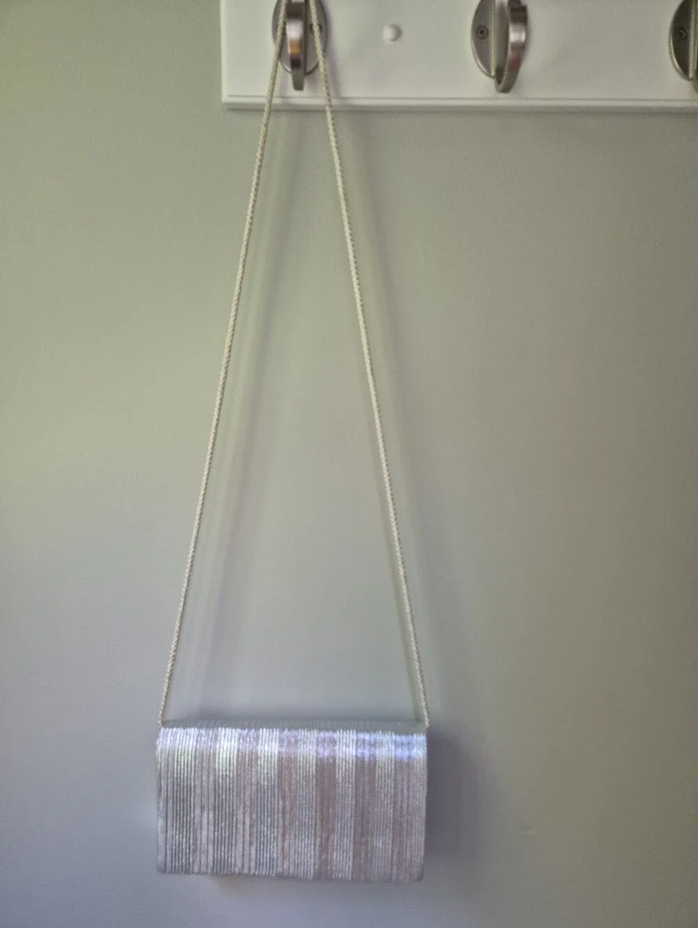 La Regale Silver Pleated Evening Clutch Bag NWOT